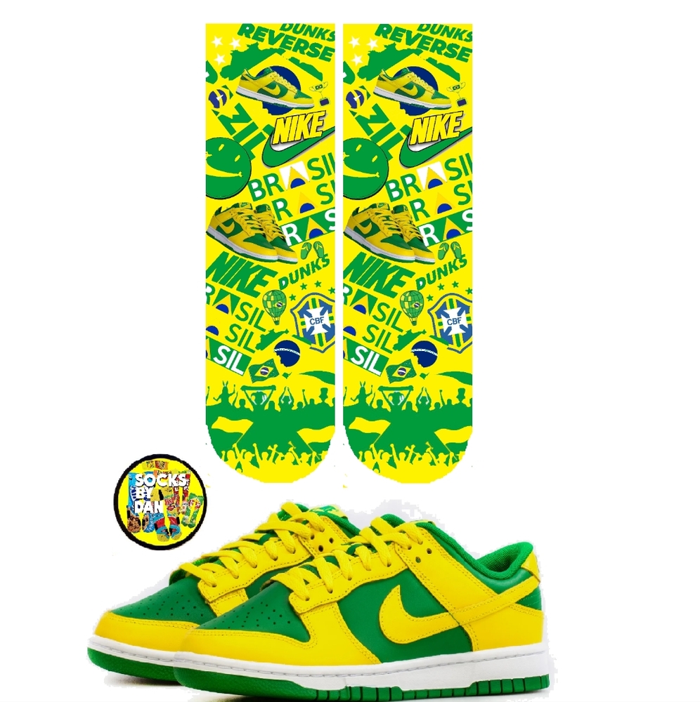 Brazil reverse dunks socks
